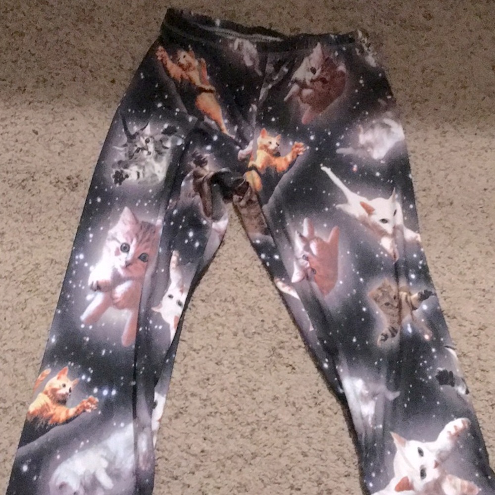 Cat leggings, intergalactic, outer space, kittens, cat lovers, pants
